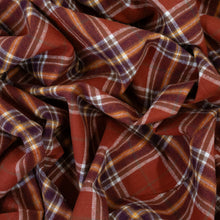Load image into Gallery viewer, Brushed Cotton Plaid Deadstock - Paprika &amp; White
