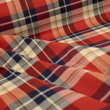 Load image into Gallery viewer, Brushed Cotton Plaid Deadstock - Navy, Red &amp; Cream
