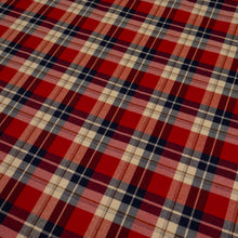 Load image into Gallery viewer, Brushed Cotton Plaid Deadstock - Navy, Red &amp; Cream
