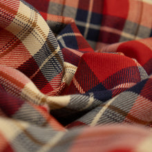 Load image into Gallery viewer, Brushed Cotton Plaid Deadstock - Navy, Red &amp; Cream
