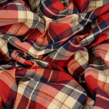 Load image into Gallery viewer, Brushed Cotton Plaid Deadstock - Navy, Red &amp; Cream
