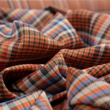 Load image into Gallery viewer, Brushed Cotton Plaid Deadstock - Burnt Orange &amp; Brown
