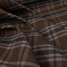 Load image into Gallery viewer, Brushed Cotton Plaid Deadstock - Grey, Navy &amp; Brown
