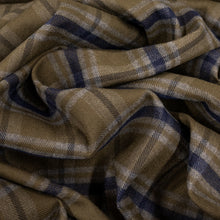 Load image into Gallery viewer, Brushed Cotton Plaid Deadstock - Grey, Khaki &amp; Ink

