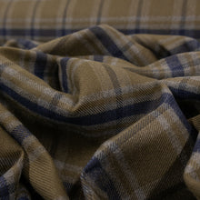 Load image into Gallery viewer, Brushed Cotton Plaid Deadstock - Grey, Khaki &amp; Ink
