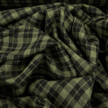 Load image into Gallery viewer, Brushed Cotton Plaid Deadstock - Green &amp; Black
