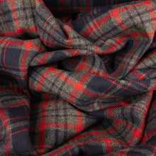 Load image into Gallery viewer, Brushed Cotton Plaid Deadstock - Grey, Red &amp; Navy
