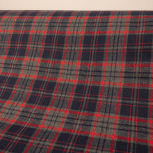 Load image into Gallery viewer, Brushed Cotton Plaid Deadstock - Grey, Red &amp; Navy
