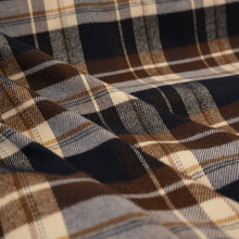 Load image into Gallery viewer, Brushed Cotton Plaid Deadstock - Cream, Navy &amp; Choc
