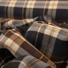 Load image into Gallery viewer, Brushed Cotton Plaid Deadstock - Cream, Navy &amp; Choc

