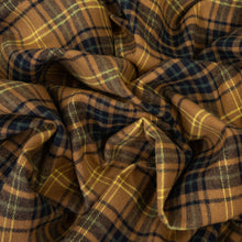 Load image into Gallery viewer, Brushed Cotton Plaid Deadstock - Honey, Black &amp; Green
