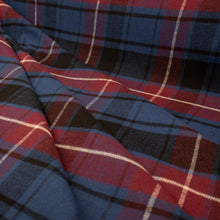 Load image into Gallery viewer, Brushed Cotton Plaid Deadstock - Blue, Wine, Black &amp; Cream
