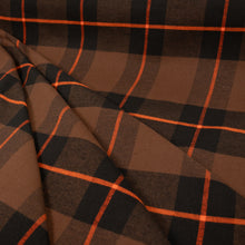 Load image into Gallery viewer, Brushed Cotton Plaid Deadstock - Choc, Black &amp; Orange
