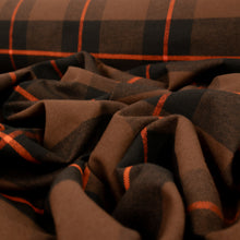 Load image into Gallery viewer, Brushed Cotton Plaid Deadstock - Choc, Black &amp; Orange
