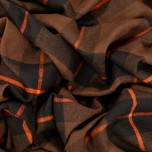 Load image into Gallery viewer, Brushed Cotton Plaid Deadstock - Choc, Black &amp; Orange
