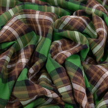 Load image into Gallery viewer, Brushed Cotton Plaid Deadstock - Leaf, Brown &amp; White
