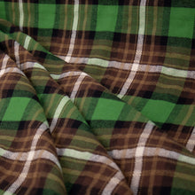 Load image into Gallery viewer, Brushed Cotton Plaid Deadstock - Leaf, Brown &amp; White

