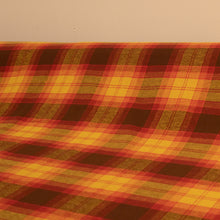Load image into Gallery viewer, Brushed Cotton Plaid Deadstock - Ochre, Cerise &amp; Choc

