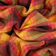 Load image into Gallery viewer, Brushed Cotton Plaid Deadstock - Ochre, Cerise &amp; Choc
