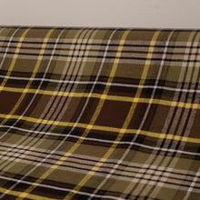 Load image into Gallery viewer, Brushed Plaid Cotton Deadstock - Choc, Khaki &amp; Buttercup

