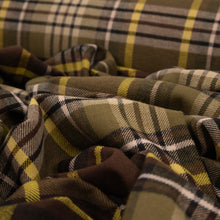 Load image into Gallery viewer, Brushed Plaid Cotton Deadstock - Choc, Khaki &amp; Buttercup
