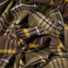 Load image into Gallery viewer, Brushed Plaid Cotton Deadstock - Choc, Khaki &amp; Buttercup
