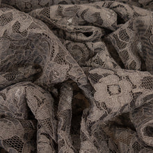 Load image into Gallery viewer, Cotton Nylon Fine Corded Lace Deadstock - Charcoal Floral
