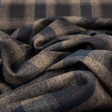 Load image into Gallery viewer, Brushed Cotton Plaid Deadstock 210gsm - Grey &amp; Ink
