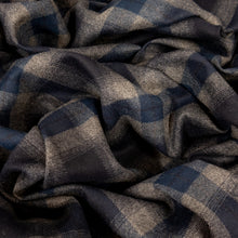 Load image into Gallery viewer, Brushed Cotton Plaid Deadstock 210gsm - Grey &amp; Ink
