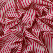 Load image into Gallery viewer, Cotton Jacquard Mini Candy Stripe Shirting Deadstock - Deep Pink &amp; White
