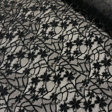 Load image into Gallery viewer, Floral Velvet Stretch Lace - Black

