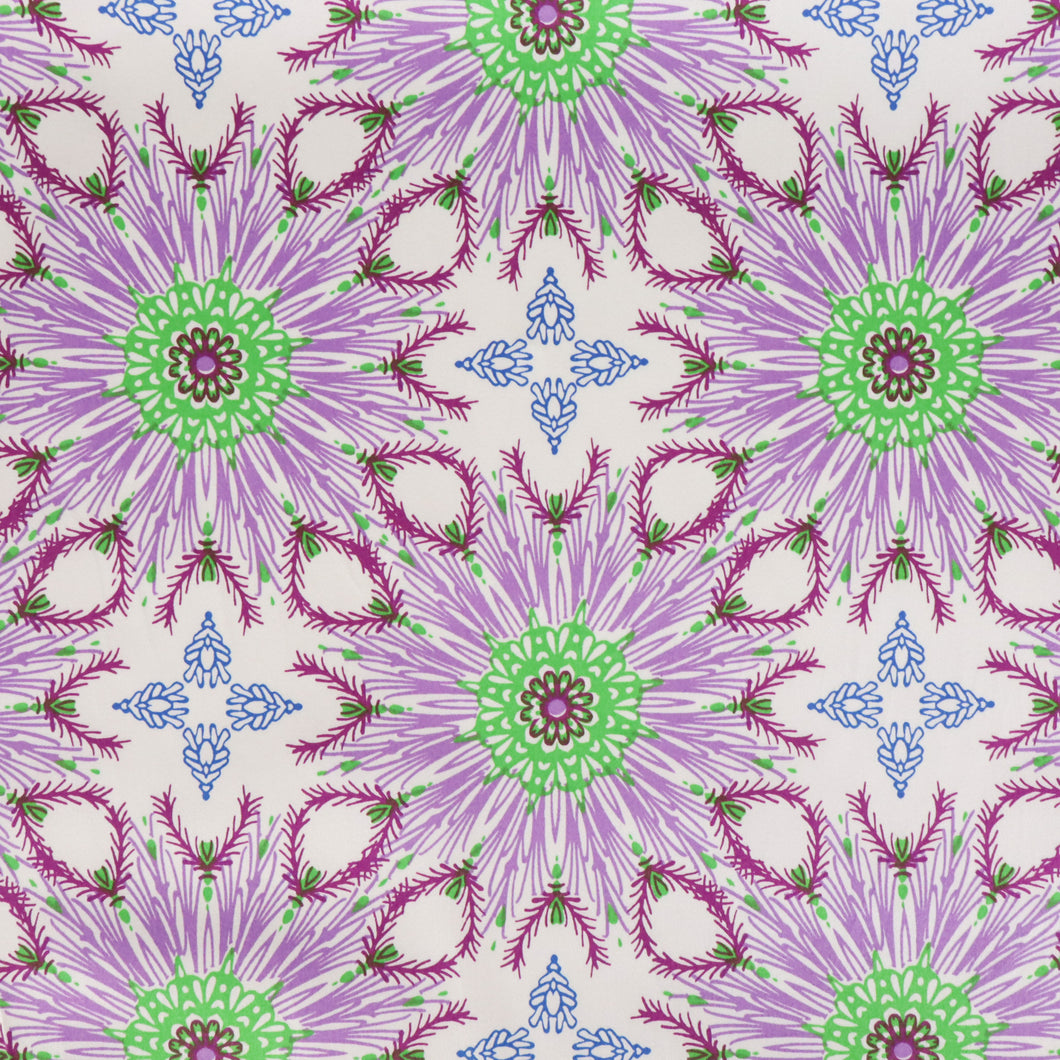 Stretch Cotton Sateen Print - Myrtle Lilac