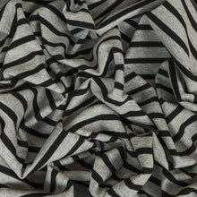 Load image into Gallery viewer, Cotton Ladder Striped Knit Deadstock - Grey Black
