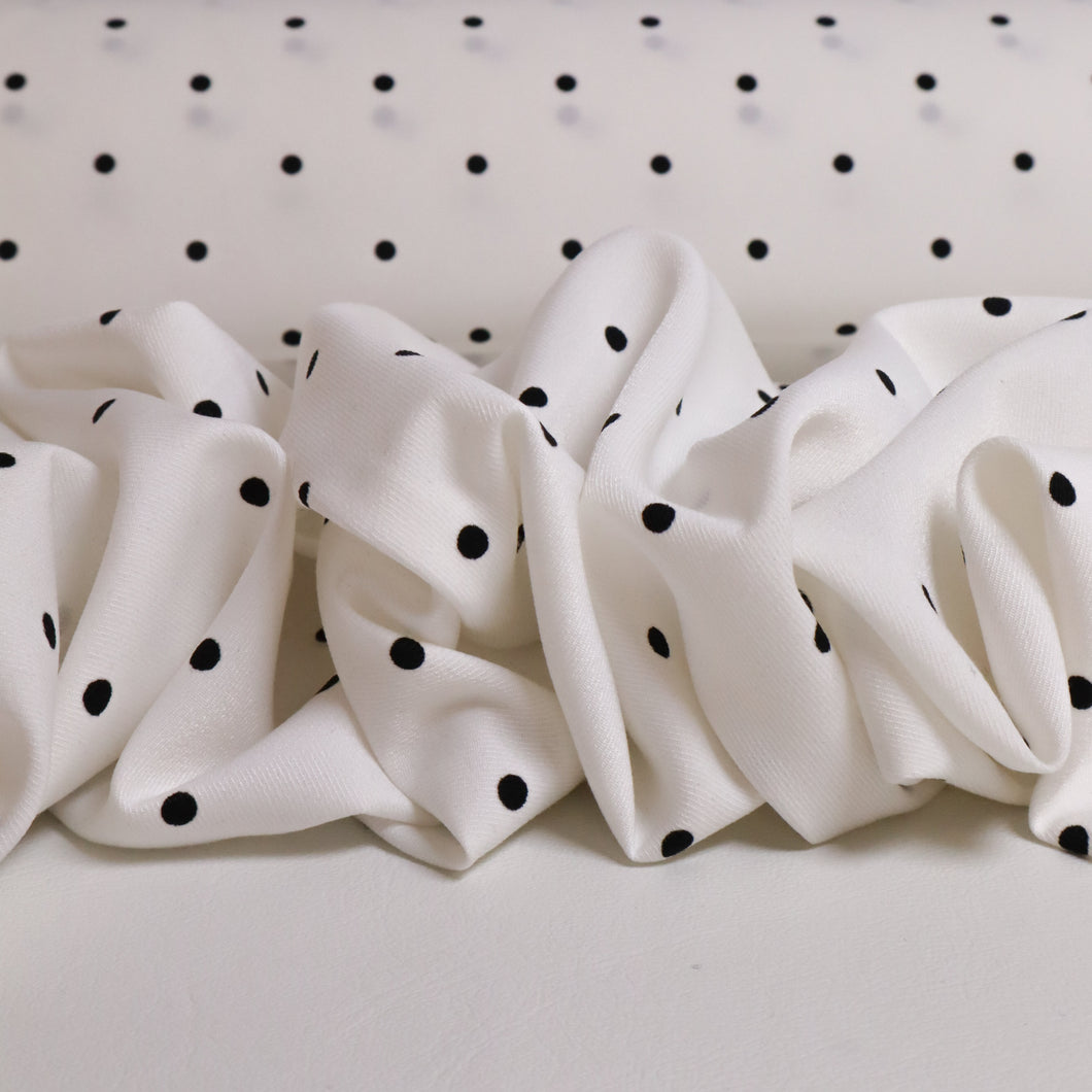 Polka Dot Lightweight Twill Deadstock - White