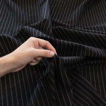 Load image into Gallery viewer, Linen Cotton Double Pinstripe - Black
