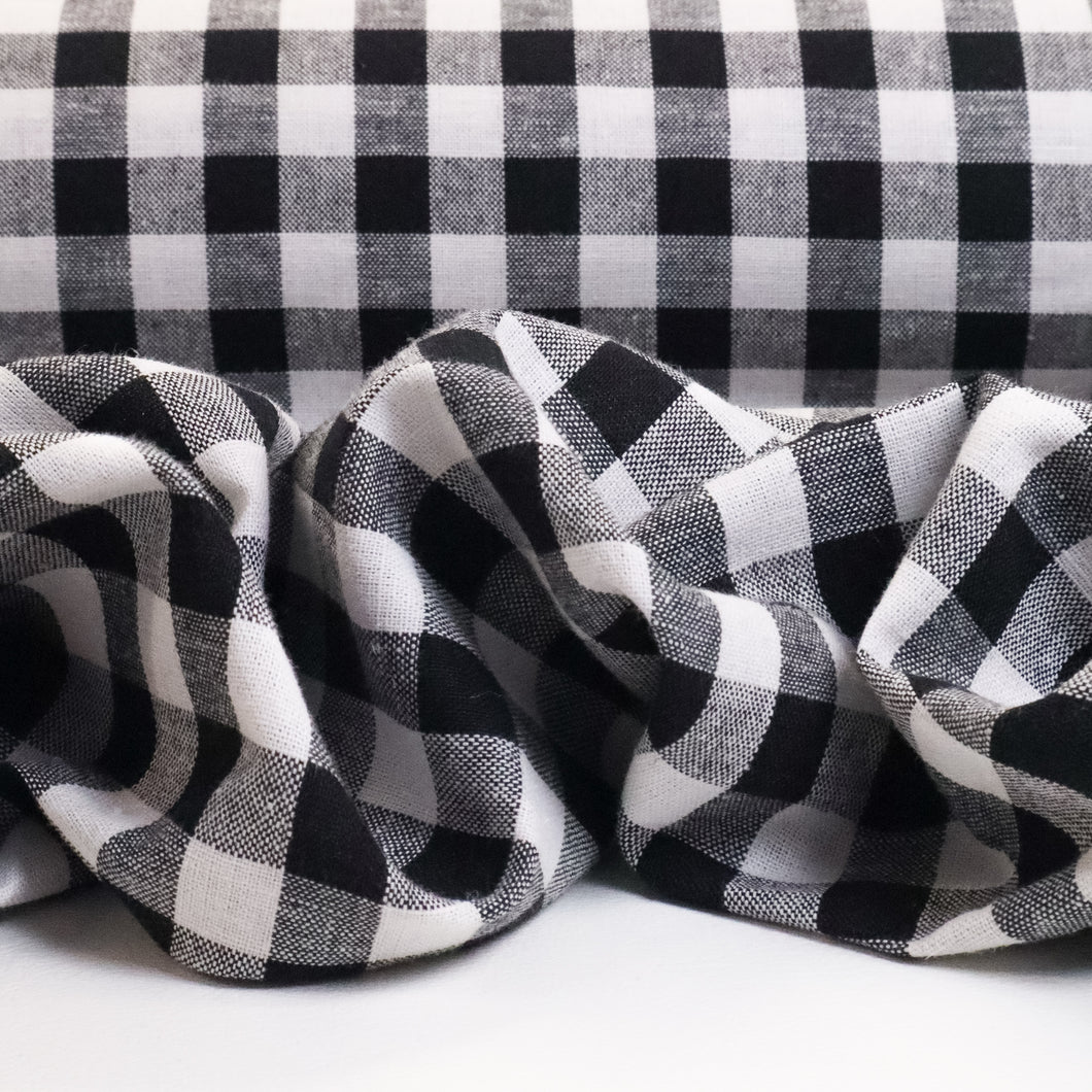 Linen Cotton Gingham - Black & White