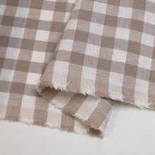 Load image into Gallery viewer, Linen Cotton Gingham - White &amp; Earth
