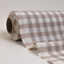 Load image into Gallery viewer, Linen Cotton Gingham - White &amp; Earth
