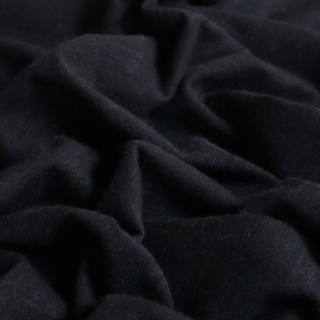 Linen Cotton Self Stripe Knit - Black