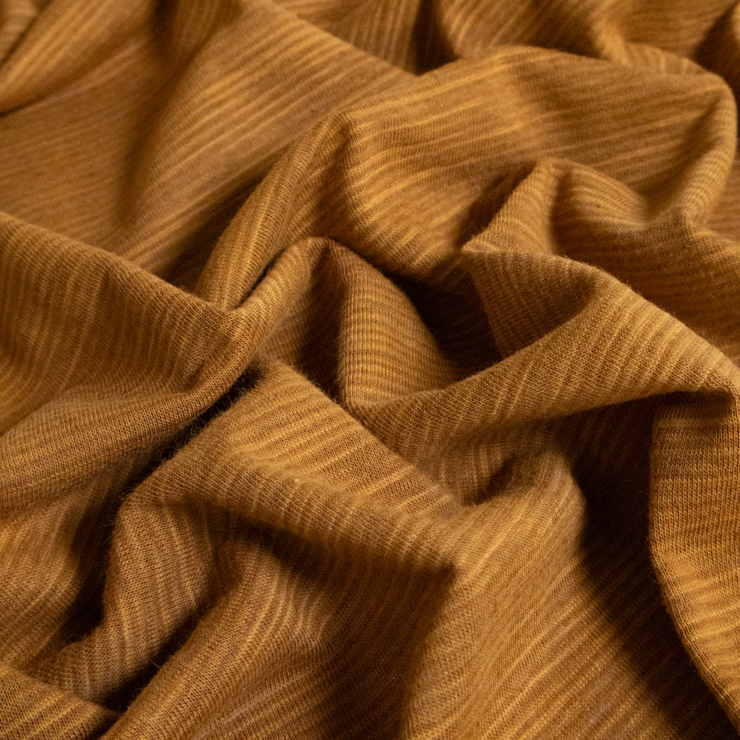 Linen Cotton Self Stripe Knit - Ginger