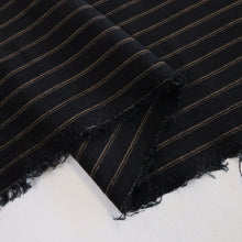 Load image into Gallery viewer, Linen Cotton Double Pinstripe - Black

