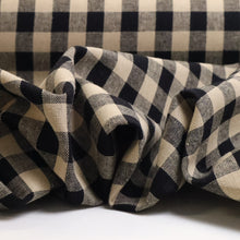 Load image into Gallery viewer, Linen Cotton Gingham - Black &amp; Beige

