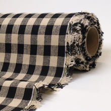 Load image into Gallery viewer, Linen Cotton Gingham - Black &amp; Beige
