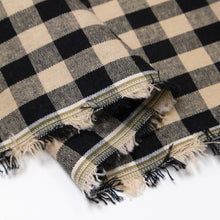 Load image into Gallery viewer, Linen Cotton Gingham - Black &amp; Beige

