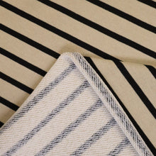 Load image into Gallery viewer, Striped Loop Back Sweatshirt - Beige &amp; Black
