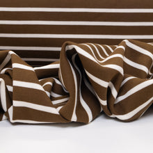 Load image into Gallery viewer, Striped Loop Back Sweatshirt - Walnut &amp; White
