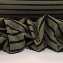 Load image into Gallery viewer, Striped Loop Back Sweatshirt - Khaki/Navy
