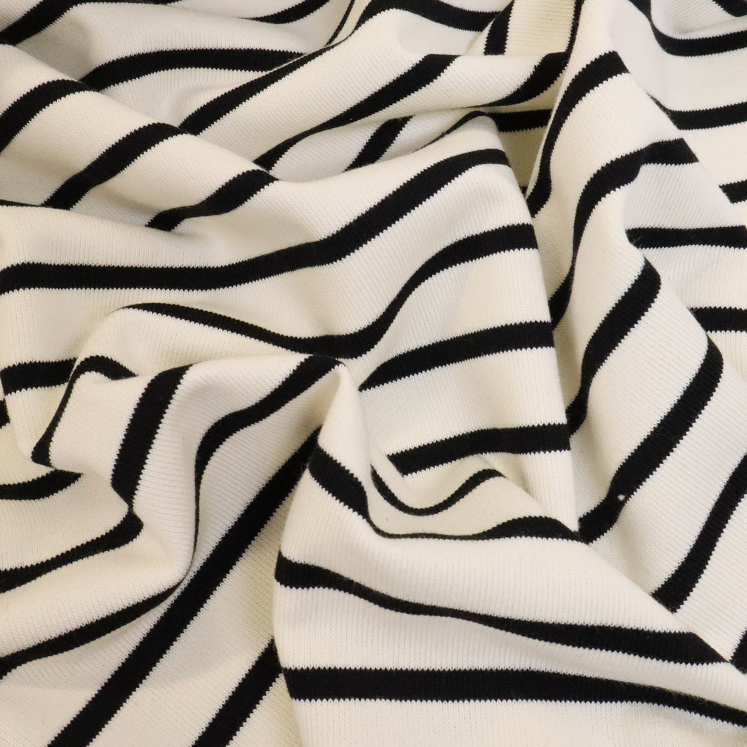 Striped Loop Back Sweatshirt - White/Black
