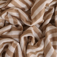 Modal Cupro Stripe Knit Deadstock - Latte & White