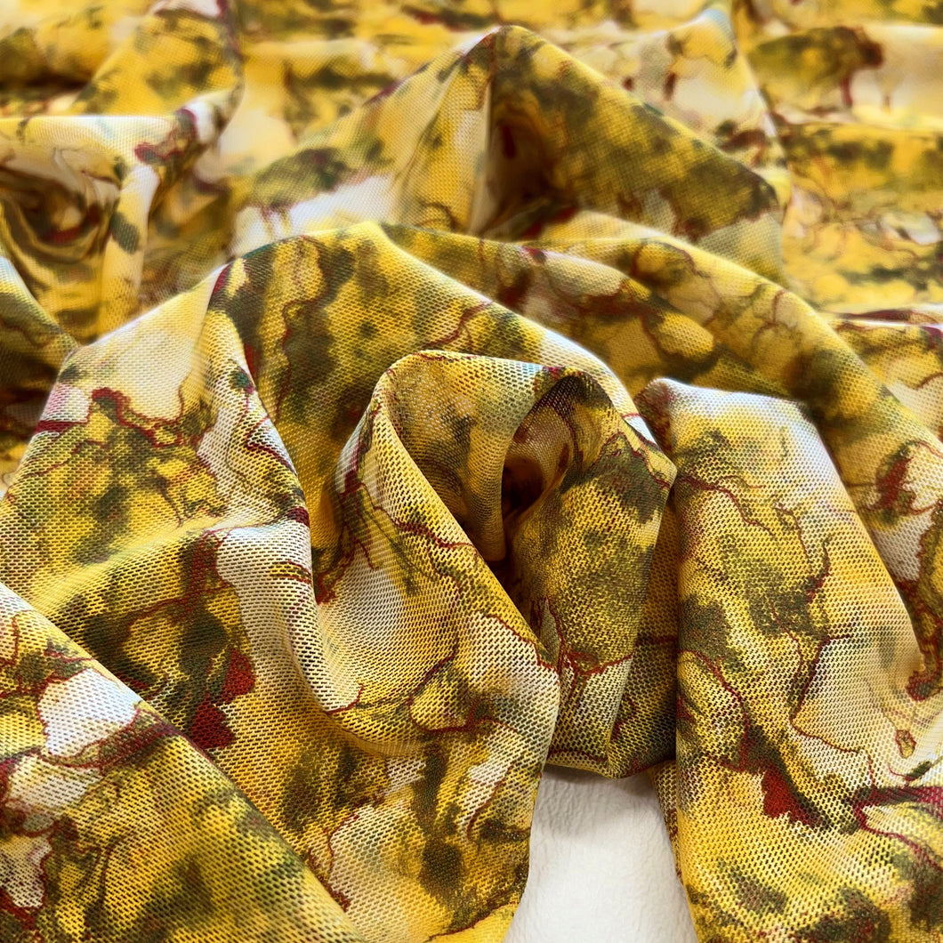Printed Mesh - Morning Star Yellow